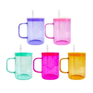 17oz Colored Borosilicate Glass Camper Mugs – Sublimation Ready USA Stock