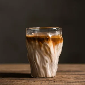 330ml Crystal Glass Coffee Cup with Gold Rim