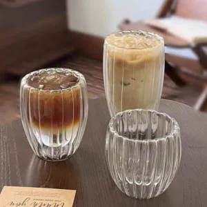 450ml Double Wall Borosilicate Glass Coffee Mug Durable Drinking Cup