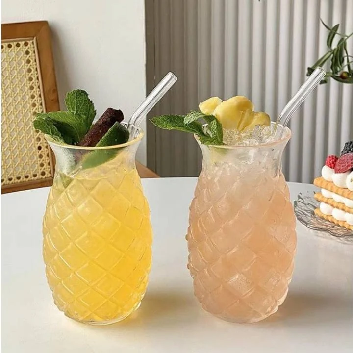480ml Pineapple Shape Borosilicate Glass Cup for Juice