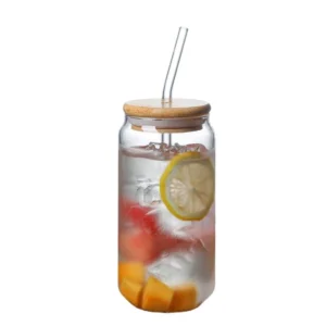 550ml Glass Sipper with Straw for Party Drinks