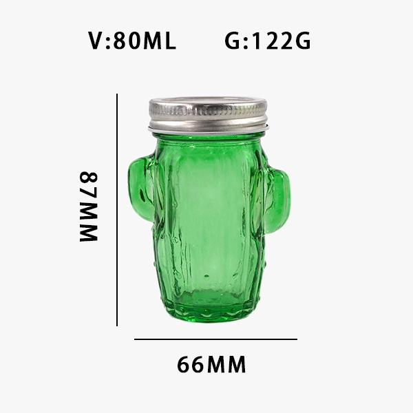 Cactus Glass Mason Jar with Lid