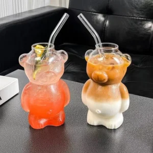 Creative Bear Shape Borosilicate Glass Mug – Transparent INS Style Drinkware