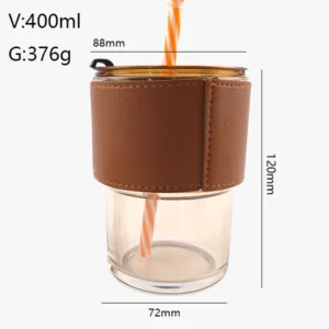 Glass Tumbler With Straw Wholesale 400ml