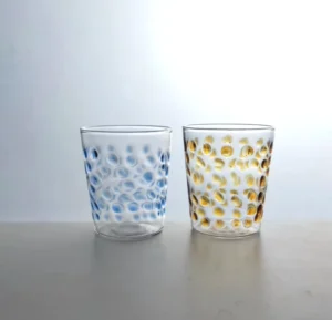 Hand Blown Dot Design Borosilicate Glass Cup