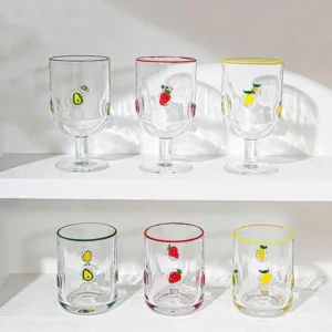 Hand Painted Fruit Glass Cup – Thickened Cute Highball Juice Glass