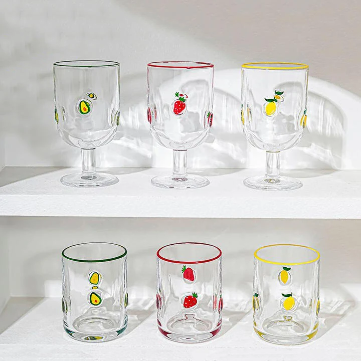Hand Painted Fruit Glass Cup – Thickened Cute Highball Juice Glass