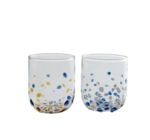 Handmade Dot Borosilicate Glass Cup for Milk or Juice