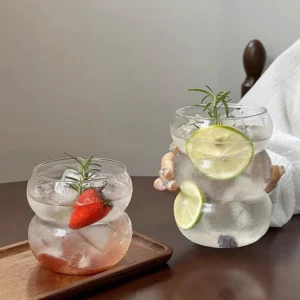 Large Glass Yogurt and Cereal Cup for Breakfast