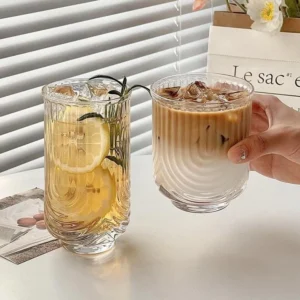 Modern U-Shaped Glass Cup for Coffee Tea Juice – INS Style Cold Brew Design