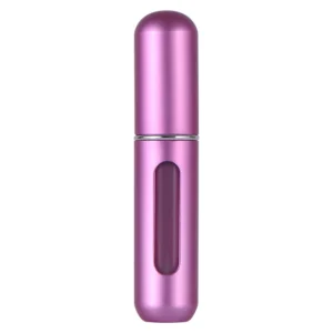 Refillable travel perfume atomiser with colored aluminum shell