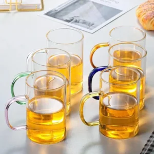 Single Layer Borosilicate Glass Cup with Handle