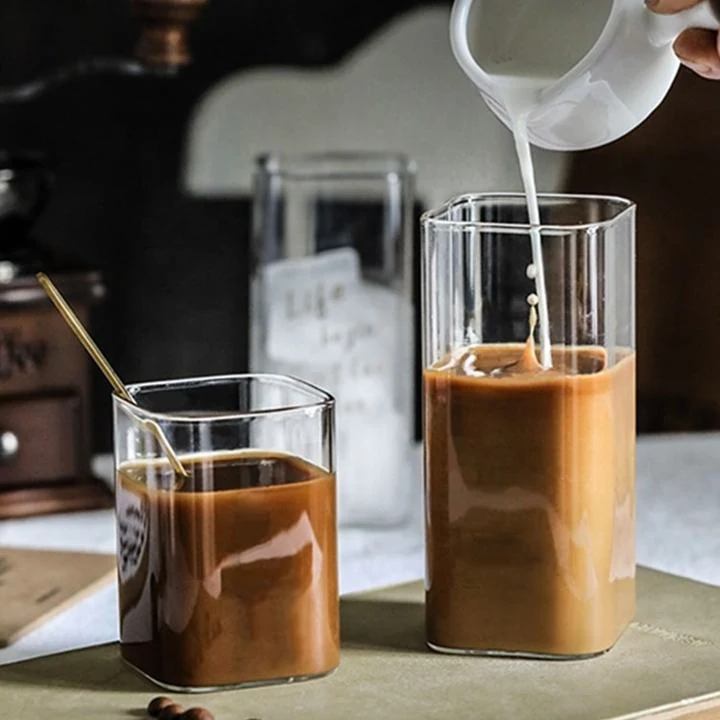 Square Borosilicate Glass Juice Cup
