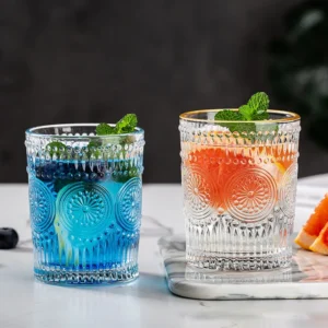 Sunflower Engraved Lead-Free Glass Wine Cup