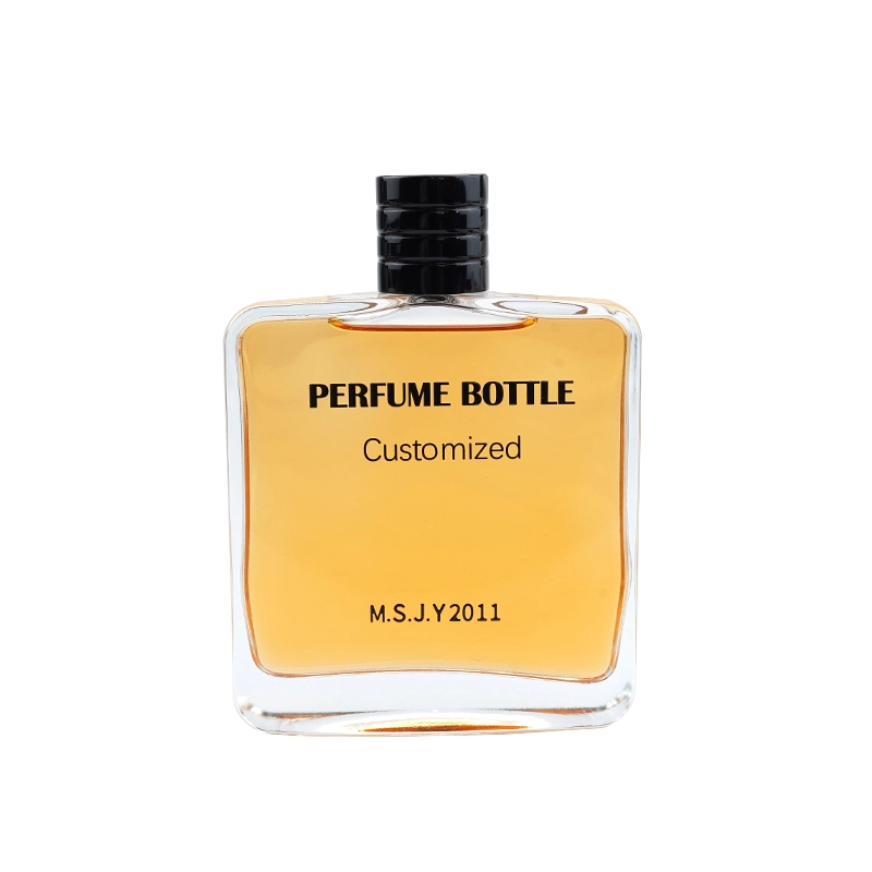 Transparent Flat Perfume Bottle With Crimp Sprayer