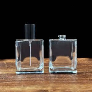 Wholesale 50ml Square Glass Perfume Bottle Clear Empty