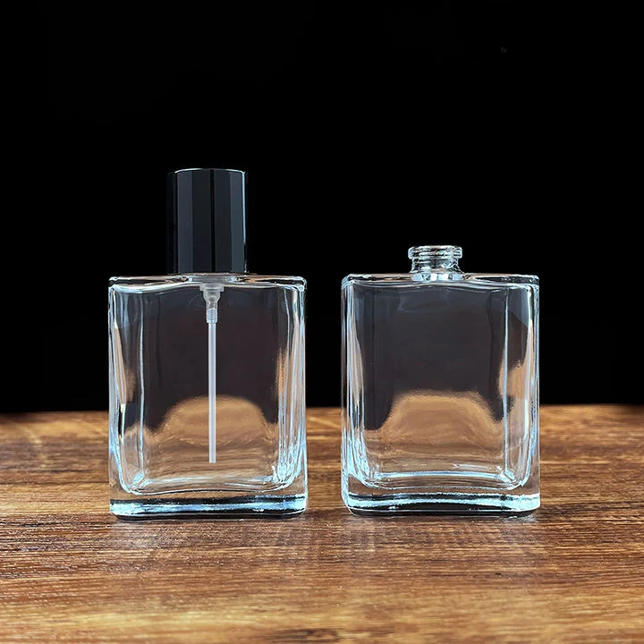 Wholesale 50ml Square Glass Perfume Bottle Clear Empty
