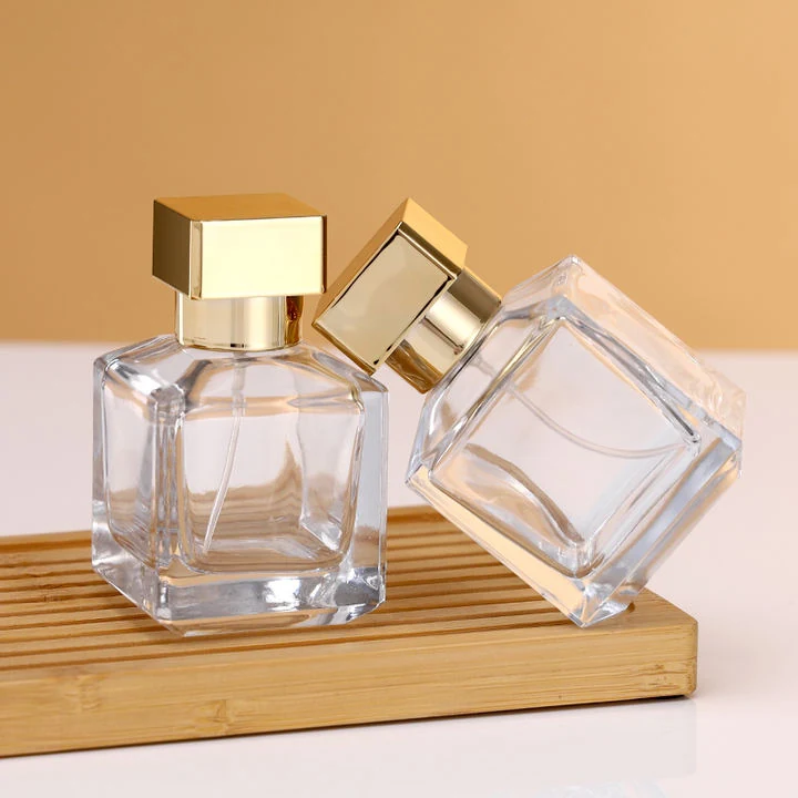 Wholesale 70ml Clear Glass Perfume Bottle Golden Cap 100ml