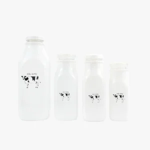 wholesale glass milk bottle with lids 7.5oz 13oz 9oz 30oz